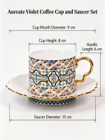 Aureate Violet Coffee Cup and Saucer Set