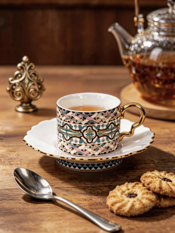 Aureate Violet Coffee Cup and Saucer Set