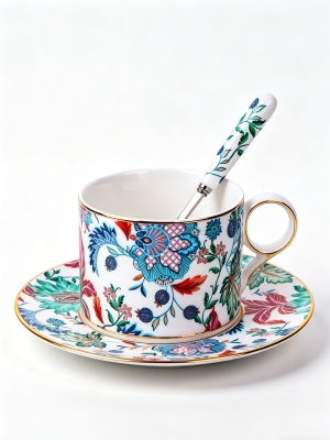Clarence 3-piece Coffee Cup and Saucer Set - No Floral Decal